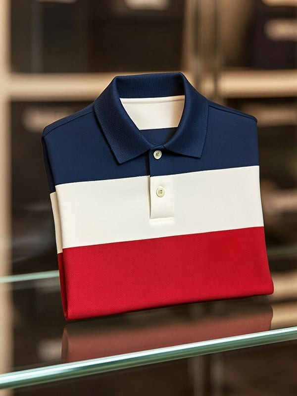 Camisa polo clásico ejecutivo Logo de manga corta para hombre