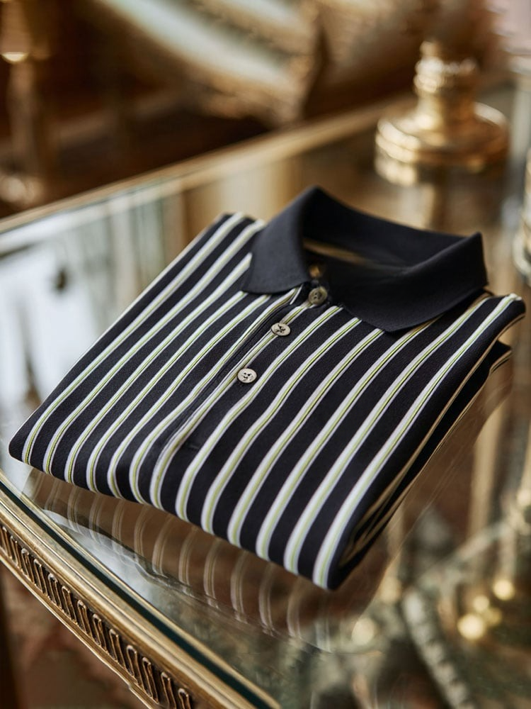 Camisa polo ejecutivo Logo con botones de manga corta para hombre