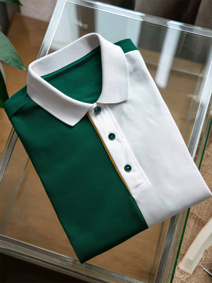 Camisa polo ejecutivo casual Button de manga corta para hombre