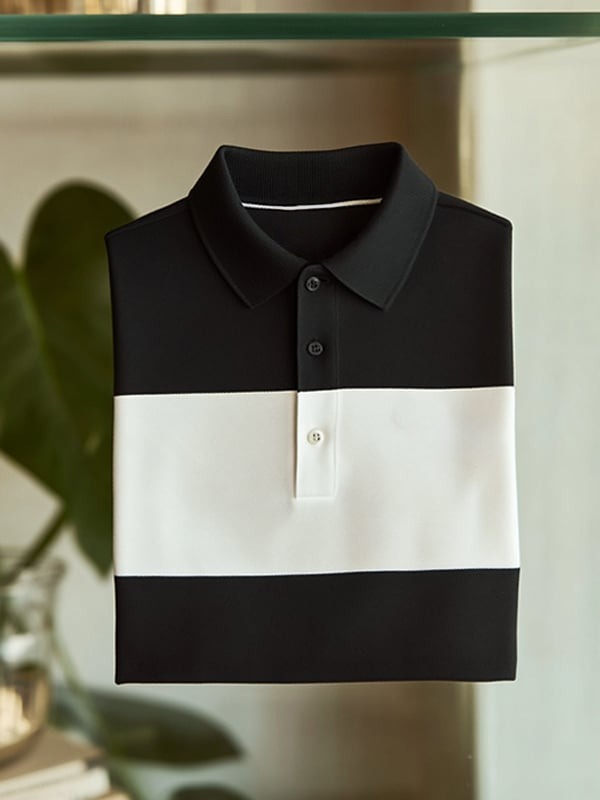 Camisa polo clásico ejecutivo Logo de manga corta para hombre