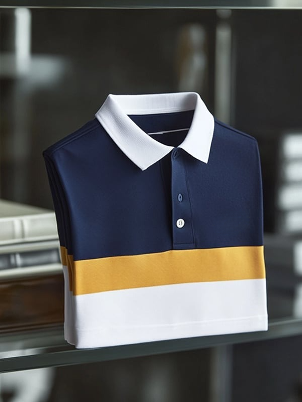 Camisa polo clásico ejecutivo Logo de manga corta para hombre