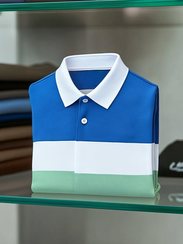 Camisa polo clásico ejecutivo Logo de manga corta para hombre
