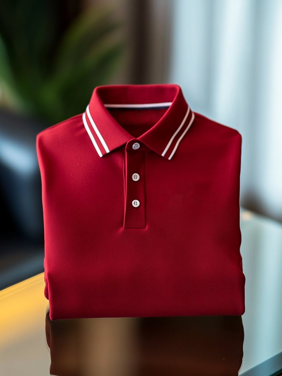 Camisa polo ejecutivo casual Button de manga corta para hombre