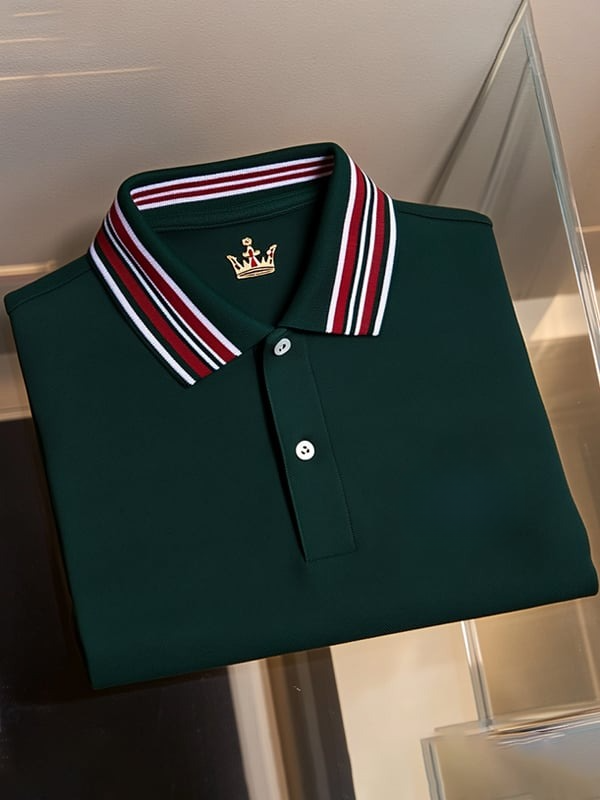 Camisa polo clásico ejecutivo Logo Button de manga corta para hombre