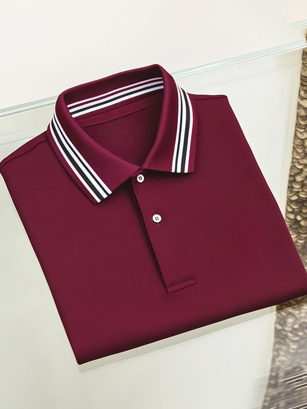 Camisa polo clásico ejecutivo Logo Button de manga corta para hombre