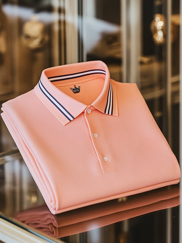 Camisa polo clásico ejecutivo Logo Button de manga corta para hombre