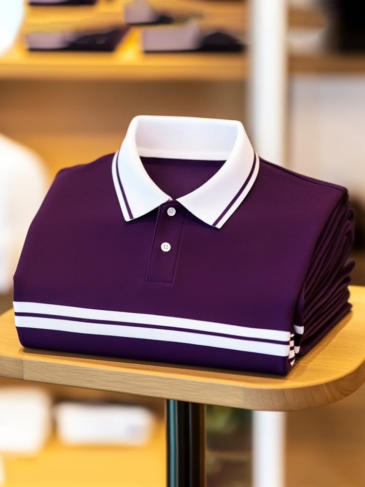 Camisa polo ejecutivo casual Button de manga corta para hombre