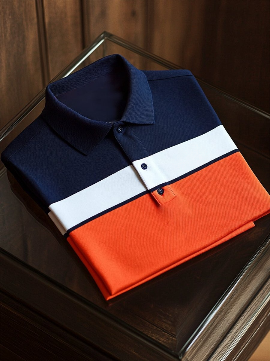 Camisa polo ejecutivo casual Button de manga corta para hombre