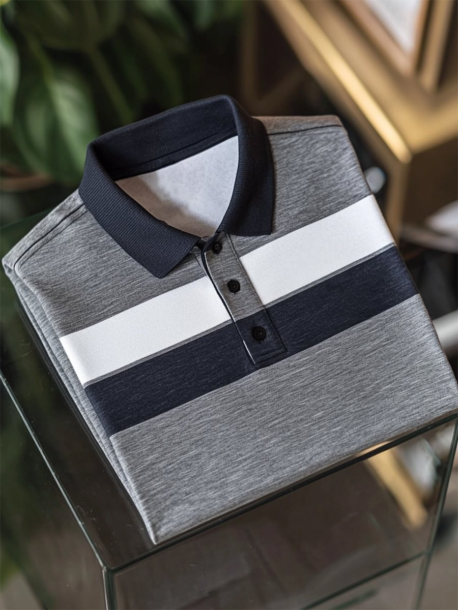 Camisa polo ejecutivo casual Button de manga corta para hombre
