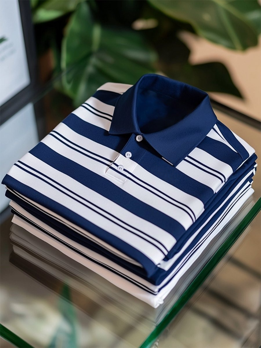 Camisa polo ejecutivo casual Button de manga corta para hombre