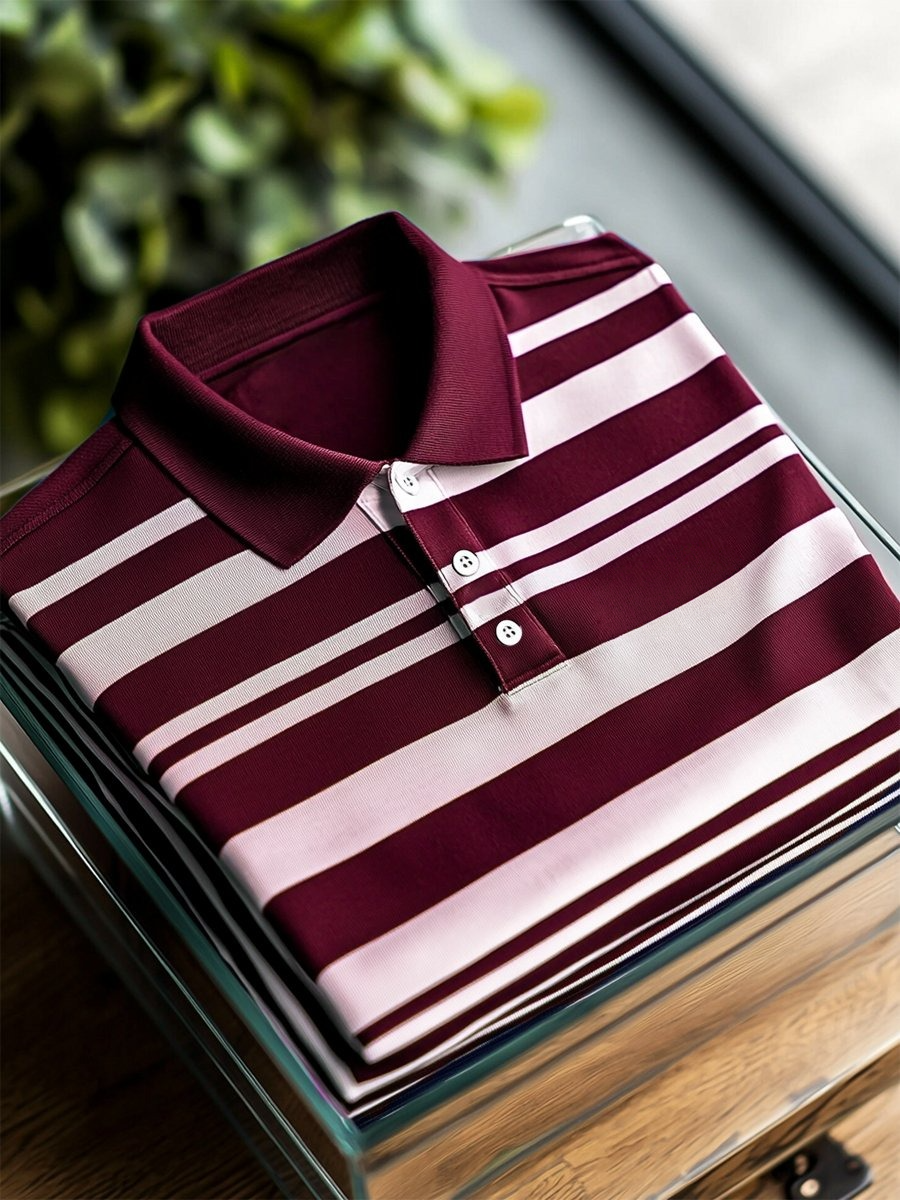 Camisa polo ejecutivo casual Button de manga corta para hombre