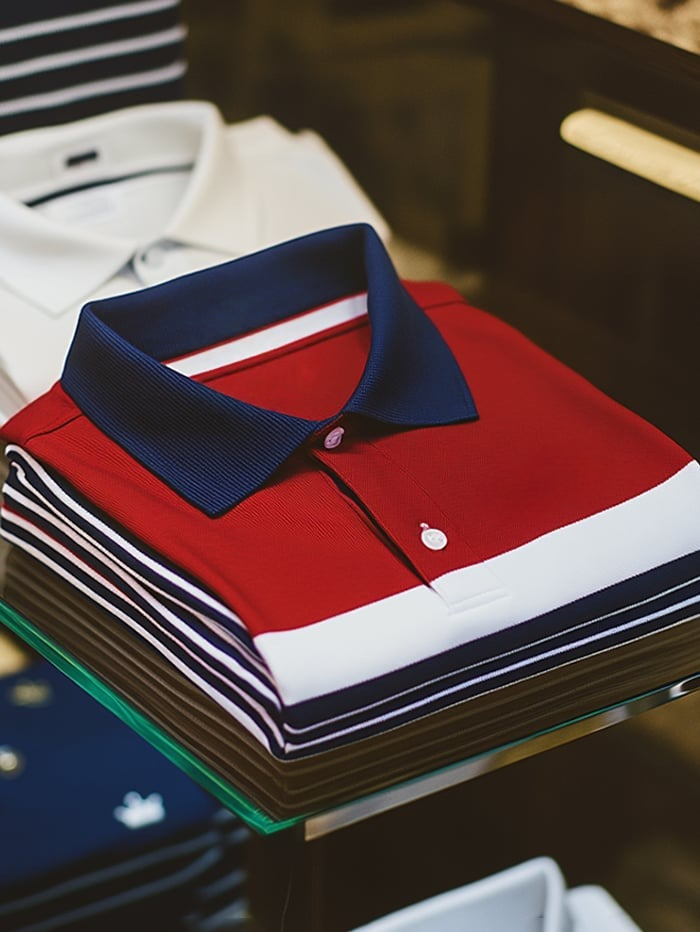 Camisa polo clásico ejecutivo Logo Button de manga corta para hombre