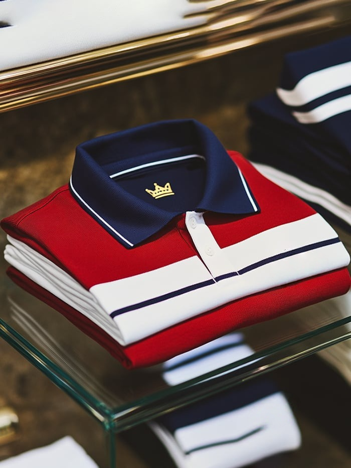 Camisa polo clásico ejecutivo Logo Button de manga corta para hombre