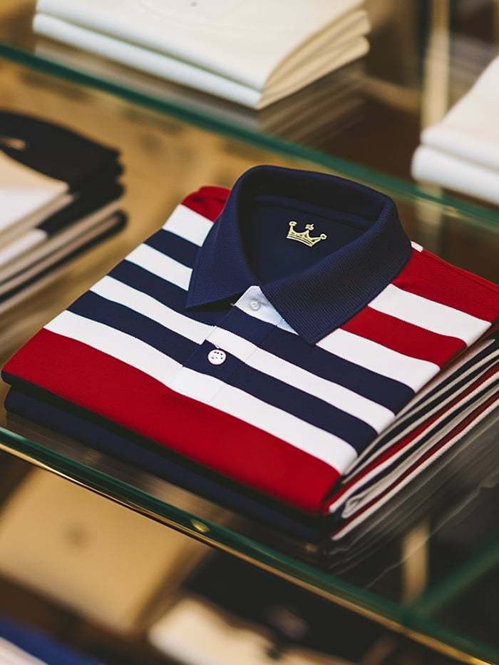 Camisa polo clásico ejecutivo Logo Button de manga corta para hombre