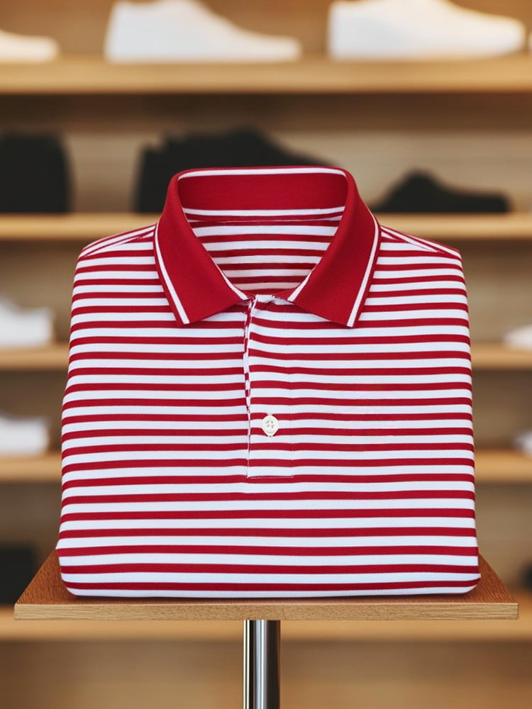 Camisa polo clásico ejecutivo Logo Button de manga corta para hombre