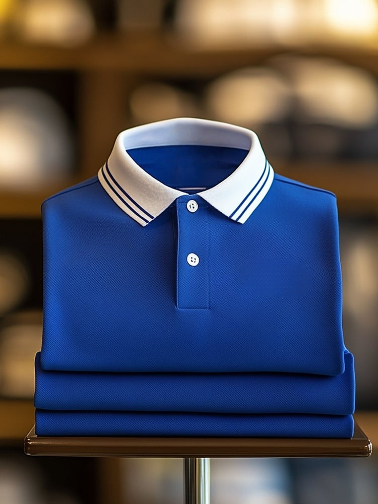 Camisa polo clásico ejecutivo Logo Button de manga corta para hombre