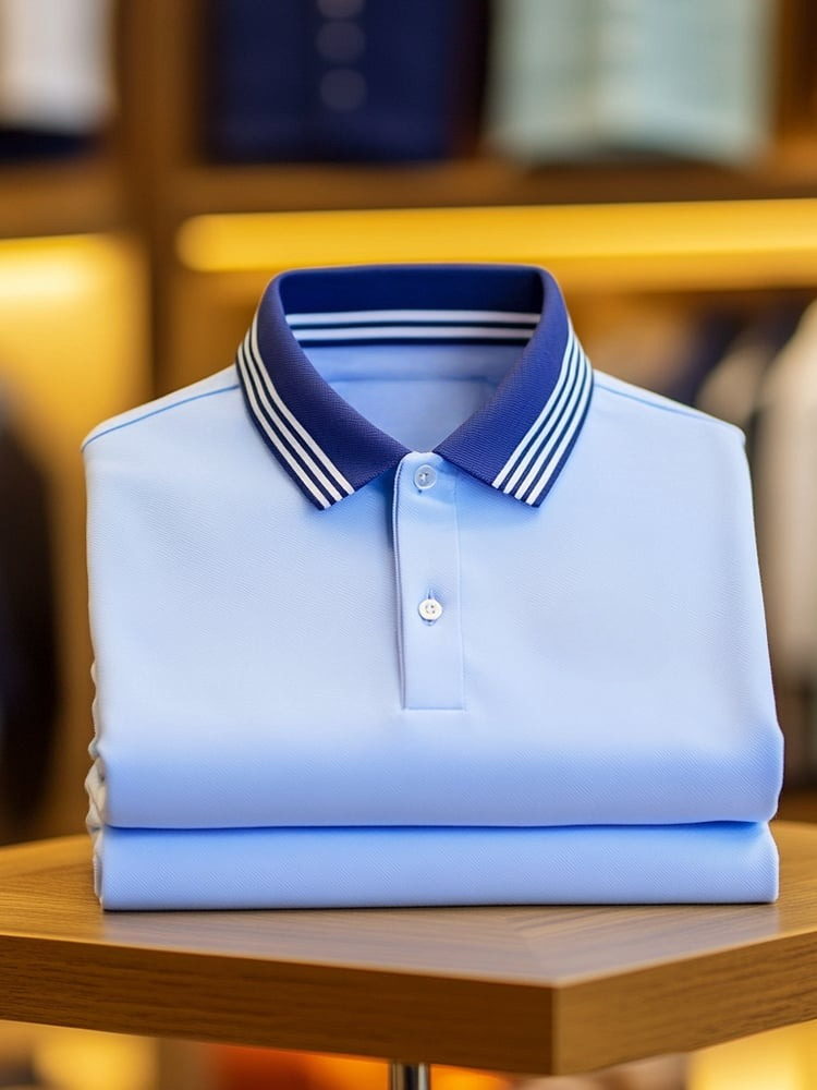 Camisa polo clásico ejecutivo Logo Button de manga corta para hombre