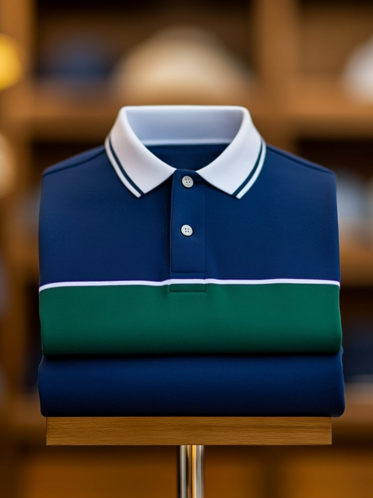 Camisa polo clásico ejecutivo Logo Button de manga corta para hombre