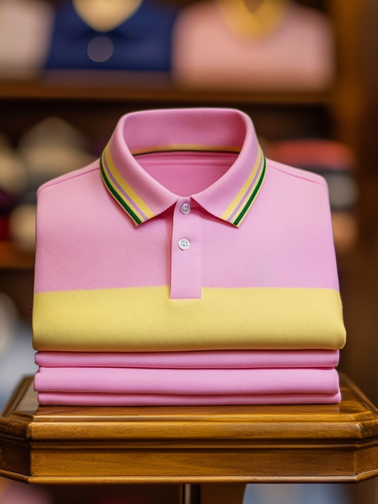 Camisa polo clásico ejecutivo Logo Button de manga corta para hombre