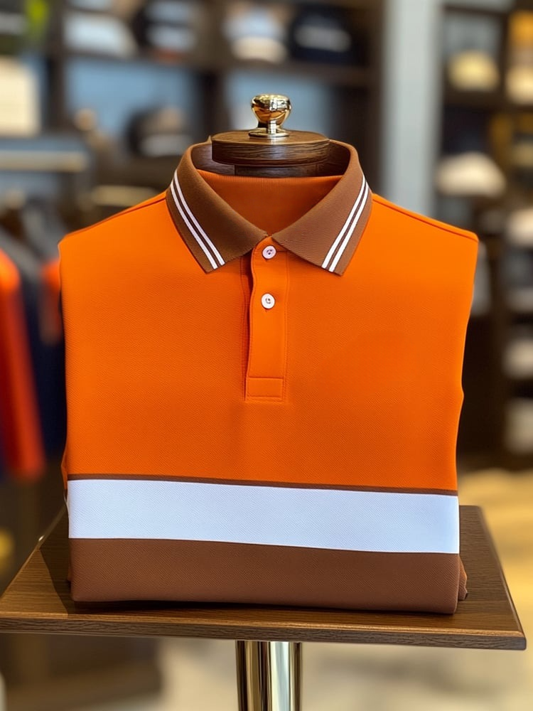 Camisa polo clásico ejecutivo Logo Button de manga corta para hombre