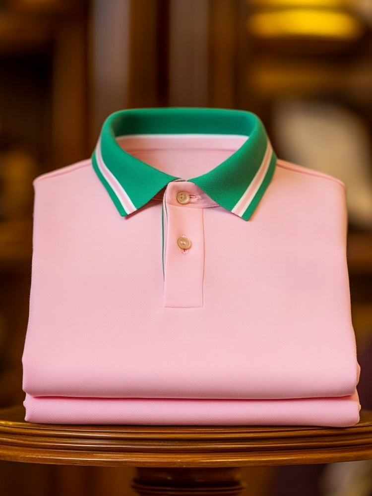 Camisa polo clásico ejecutivo Logo Button de manga corta para hombre
