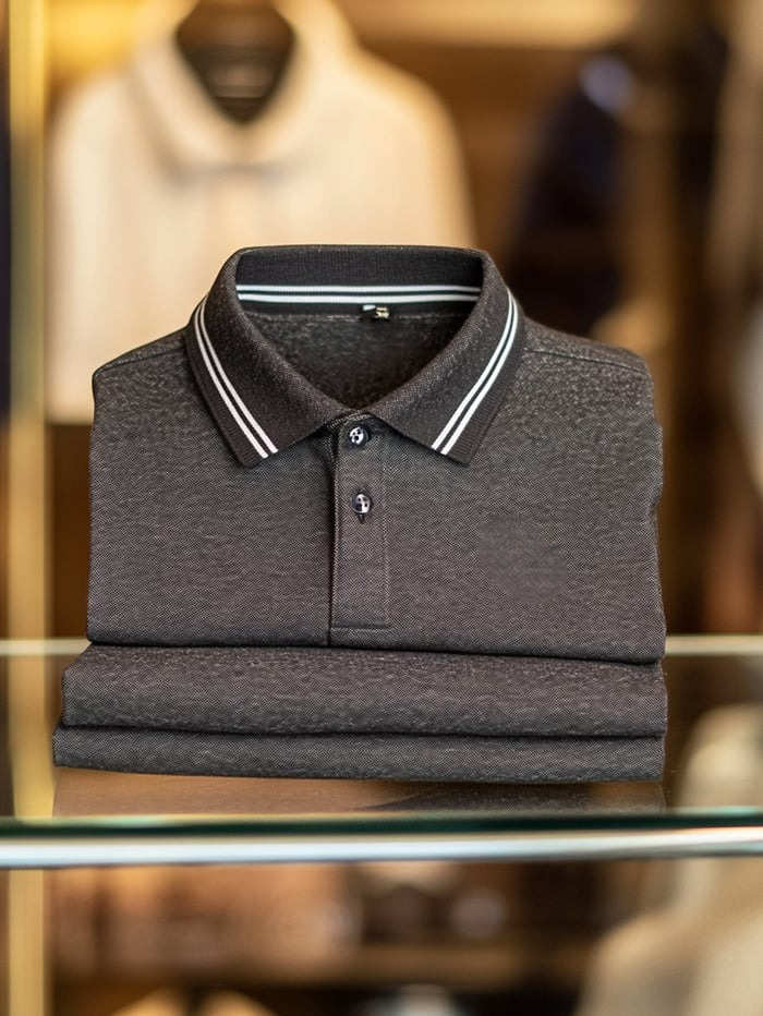 Camisa polo clásico ejecutivo Button de manga corta para hombre