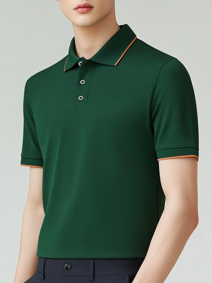 Camisa polo ejecutivo casual Button de manga corta para hombre