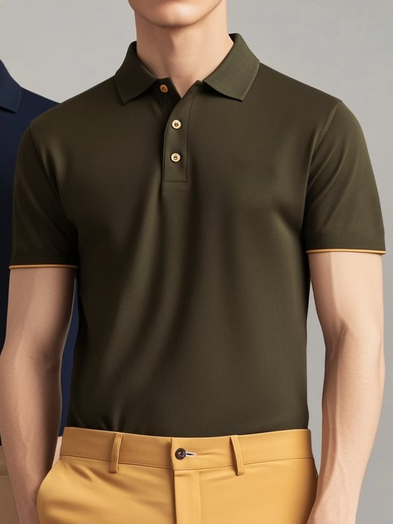 Camisa polo ejecutivo casual Button de manga corta para hombre