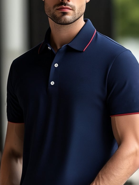 Camisa polo ejecutivo casual Button de manga corta para hombre