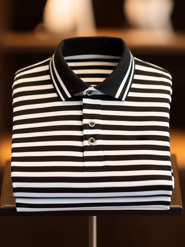Camisa polo clásico ejecutivo Logo Button de manga corta para hombre
