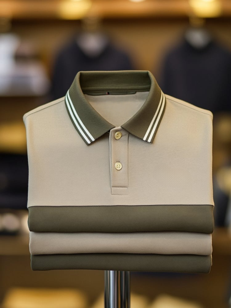Camisa polo clásico ejecutivo Logo Button de manga corta para hombre