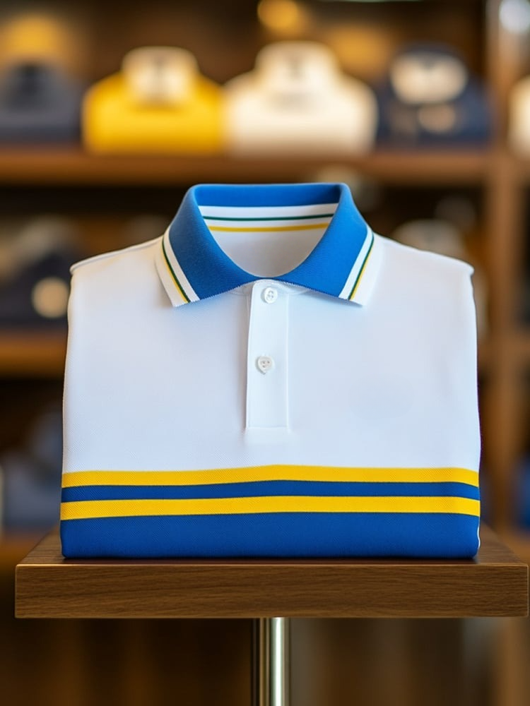 Camisa polo clásico ejecutivo Logo Button de manga corta para hombre
