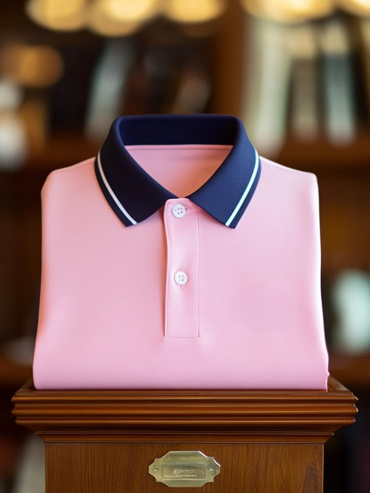 Camisa polo clásico ejecutivo Logo Button de manga corta para hombre