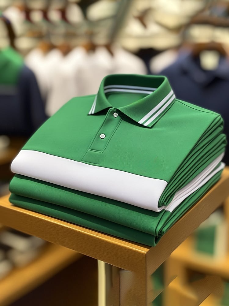 Camisa polo clásico ejecutivo Logo Button de manga corta para hombre