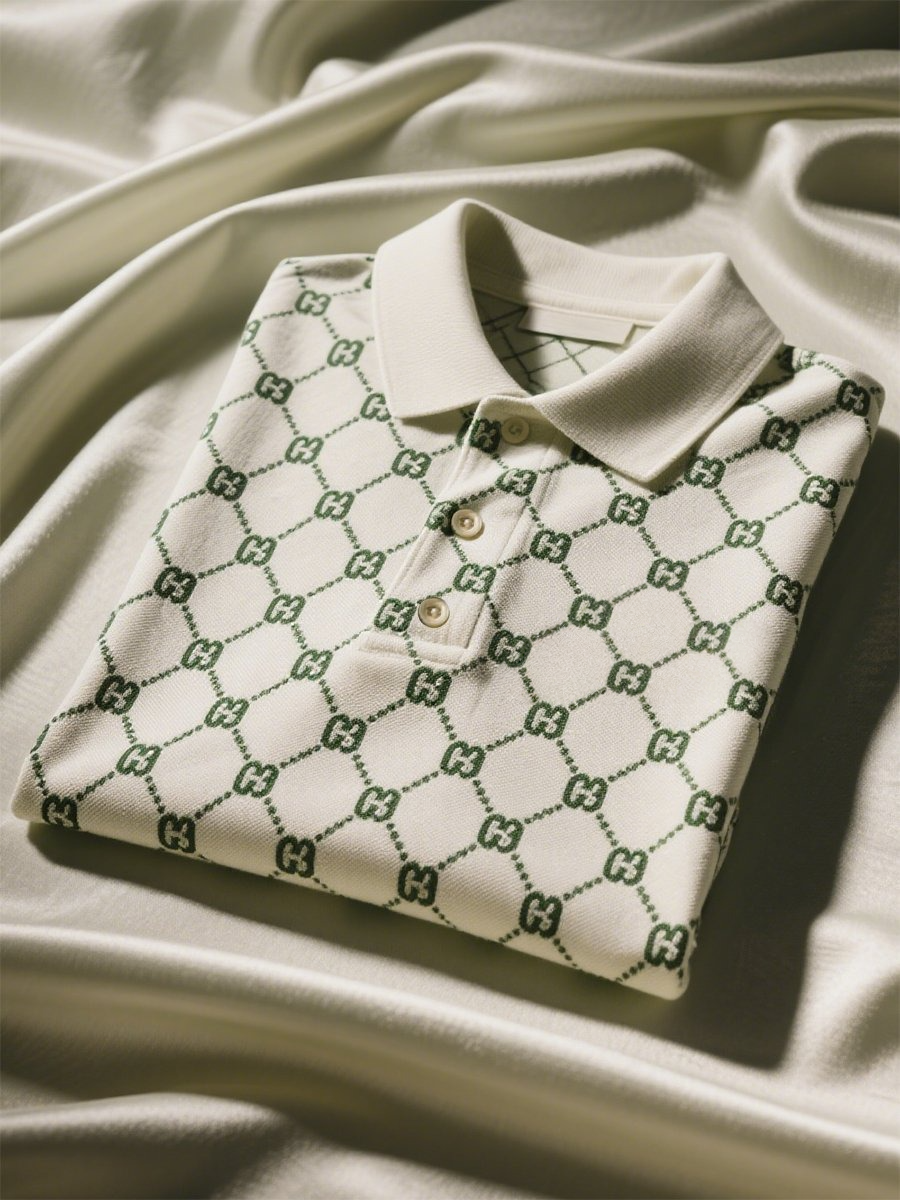 Camisa polo ejecutivo casual geométrico Button de manga corta para hombre
