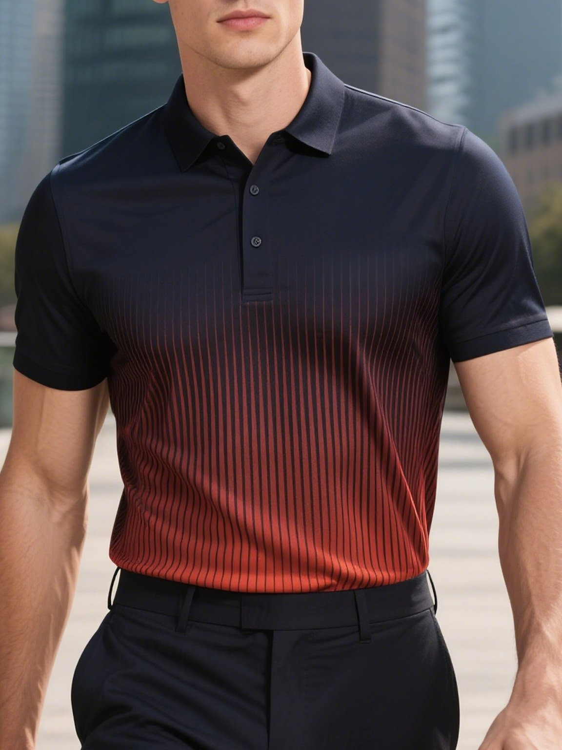 Camisa polo ejecutivo casual Button de manga corta para hombre