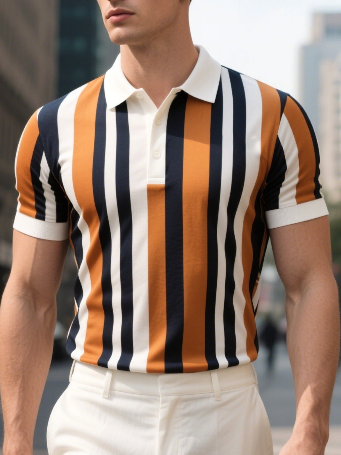 Camisa polo ejecutivo casual Button de manga corta para hombre