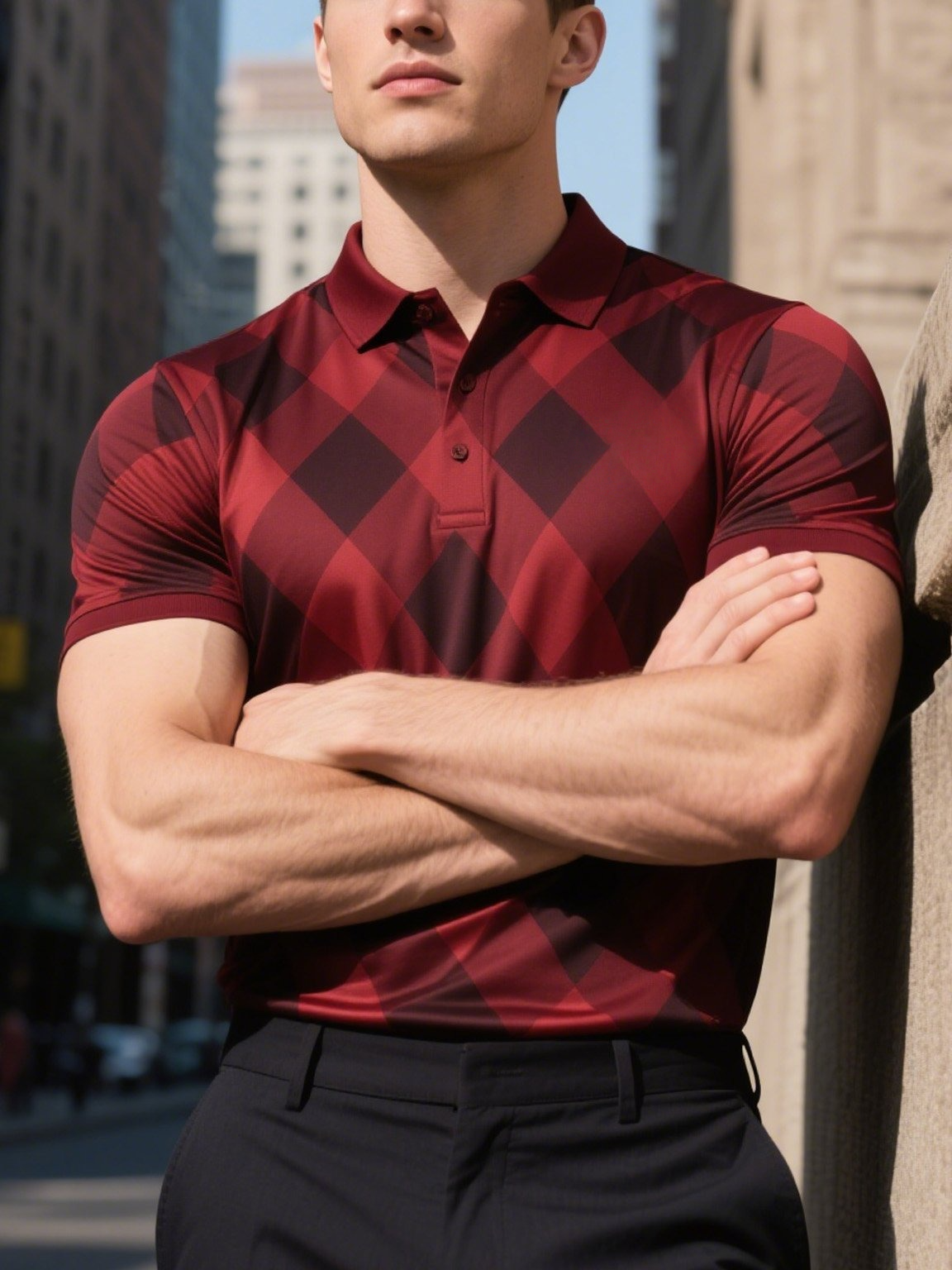 Camisa polo ejecutivo casual Button de manga corta para hombre