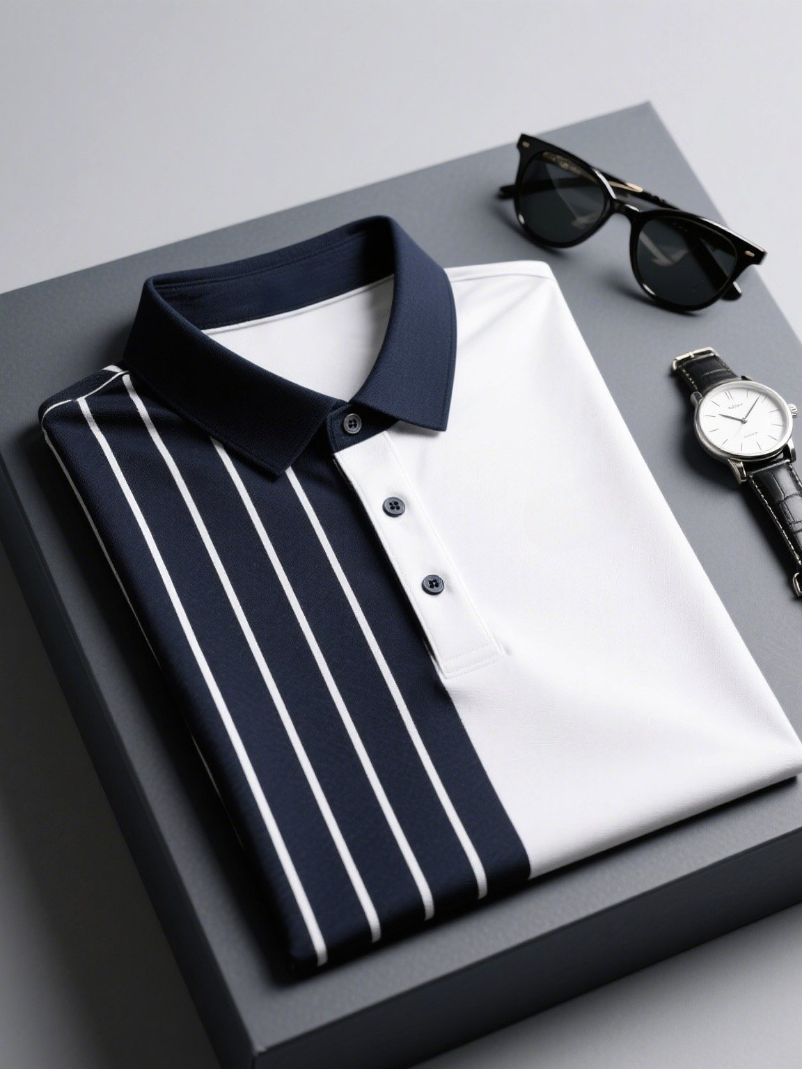 Camisa polo ejecutivo casual Button de manga corta para hombre