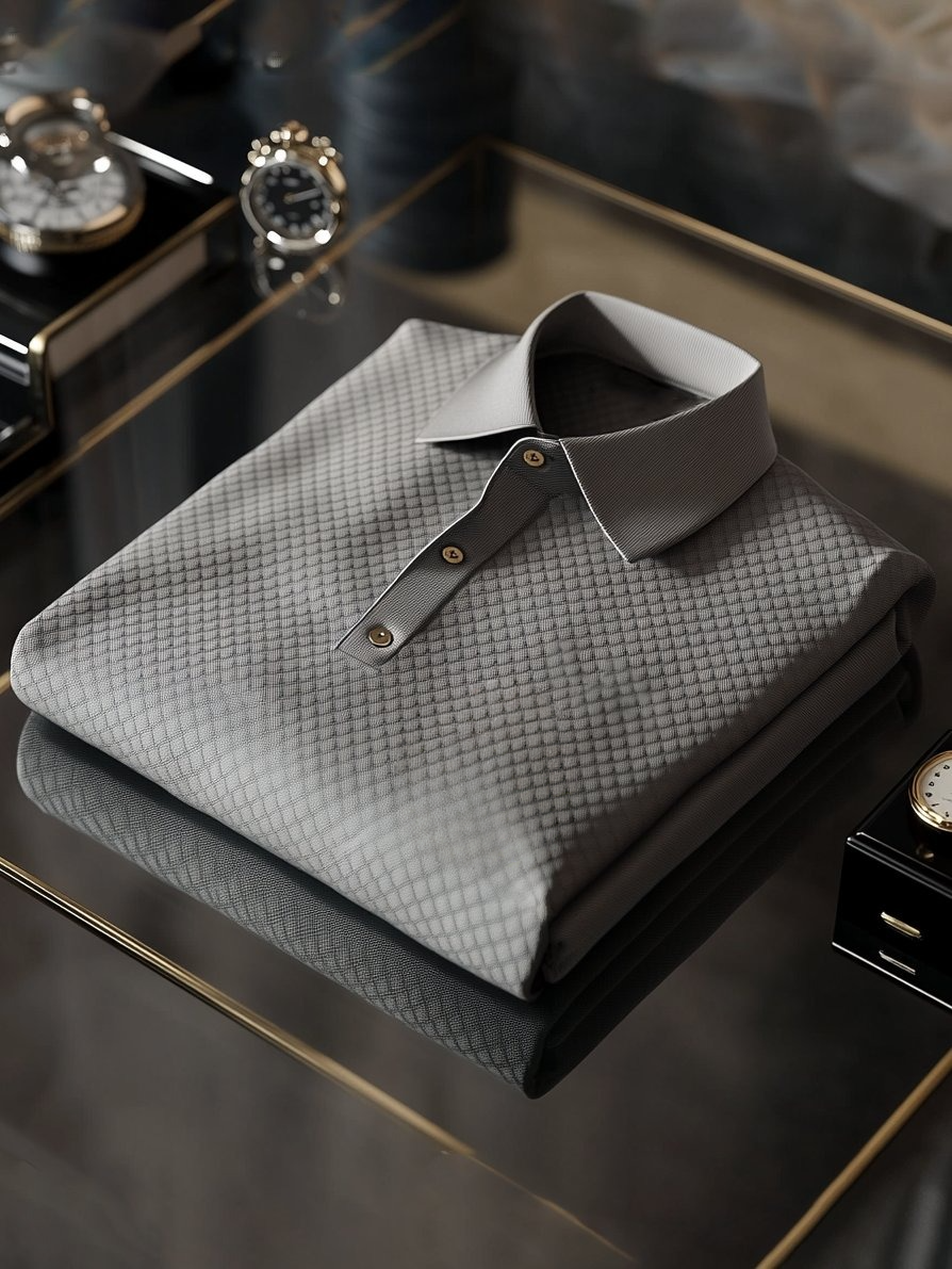 Camisa polo ejecutivo casual Button de manga corta para hombre