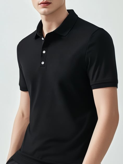 Camisa polo ejecutivo casual Button de manga corta para hombre