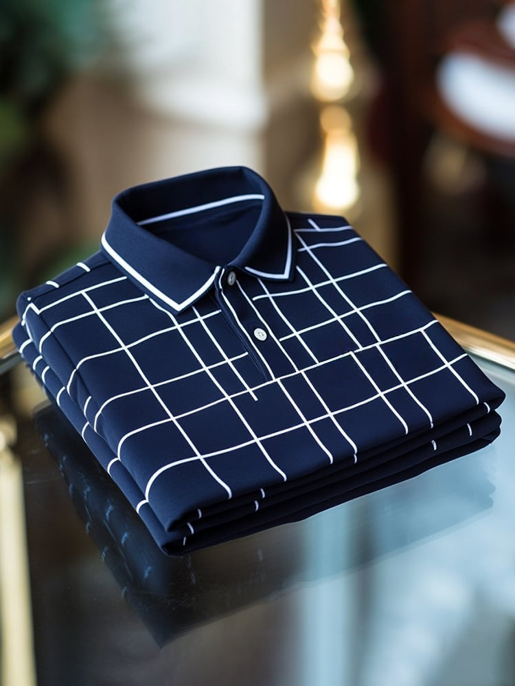 Camisa polo clásico ejecutivo Logo Button de manga corta para hombre