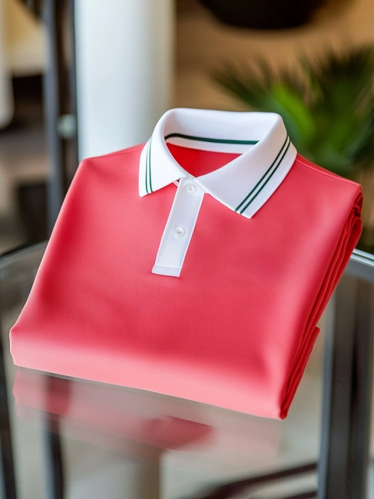 Camisa polo clásico ejecutivo Logo Button de manga corta para hombre