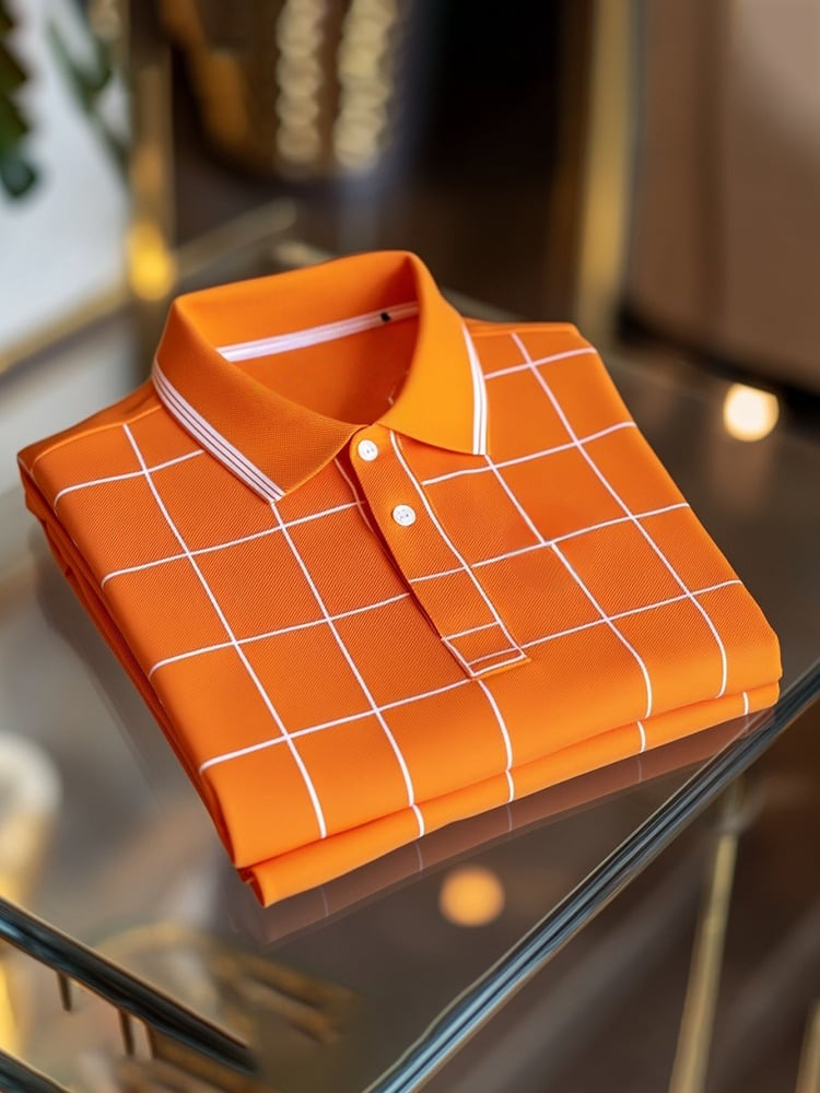 Camisa polo clásico ejecutivo Logo Button de manga corta para hombre