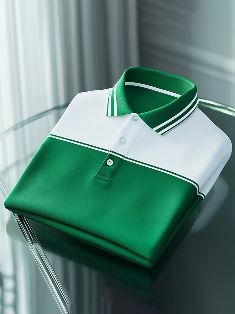 Camisa polo clásico ejecutivo Logo Button de manga corta para hombre