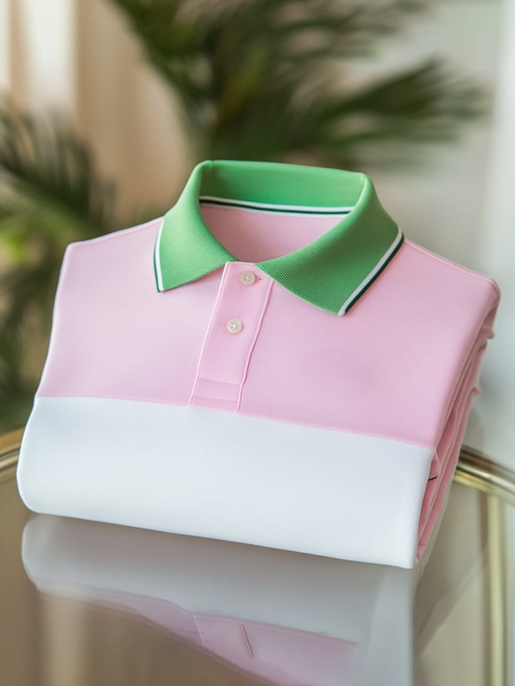 Camisa polo clásico ejecutivo Logo Button de manga corta para hombre