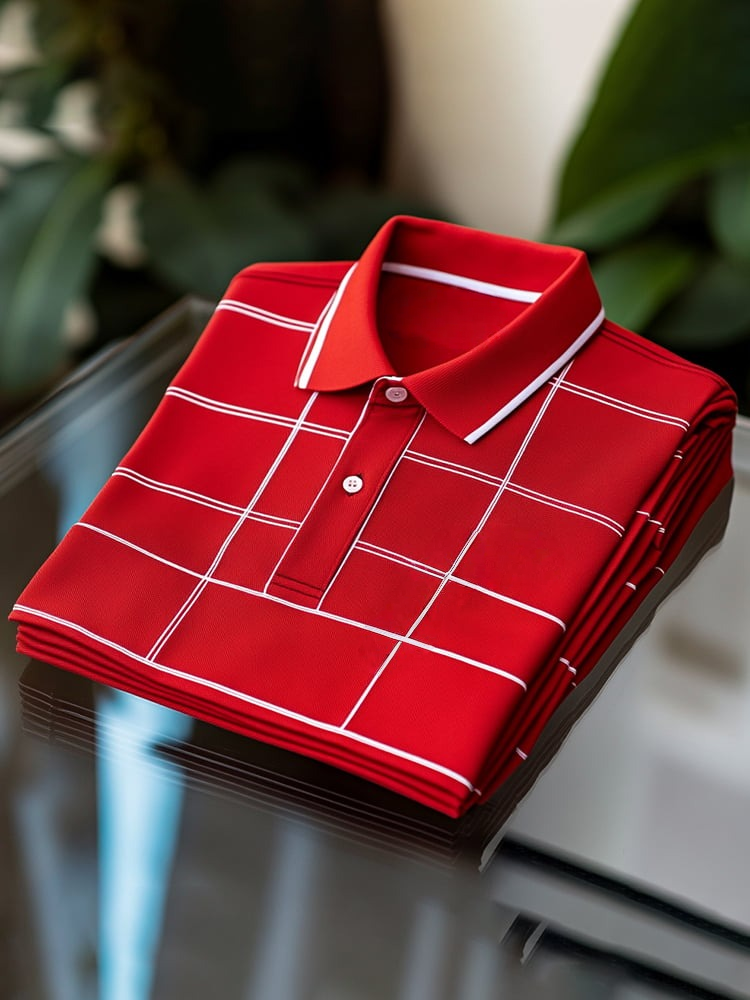 Camisa polo clásico ejecutivo Logo Button de manga corta para hombre