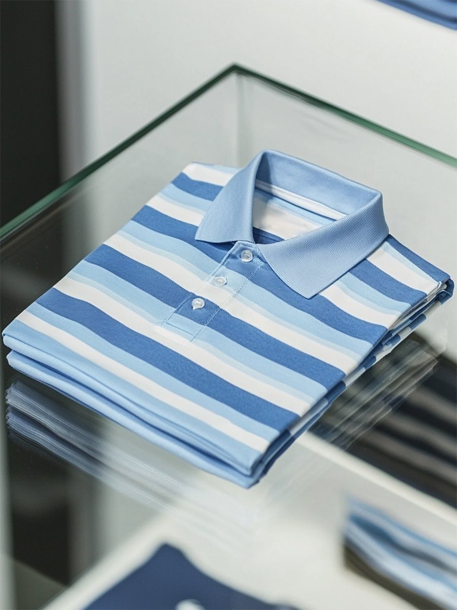 Camisa polo ejecutivo casual geométrico Button de manga corta para hombre