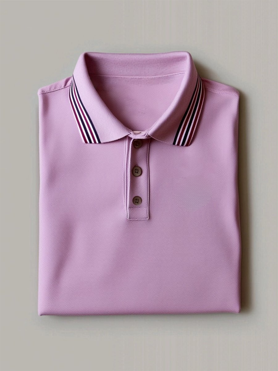Camisa polo ejecutivo casual geométrico Button de manga corta para hombre