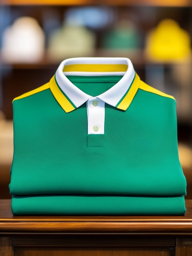 Camisa polo clásico ejecutivo Logo Button de manga corta para hombre